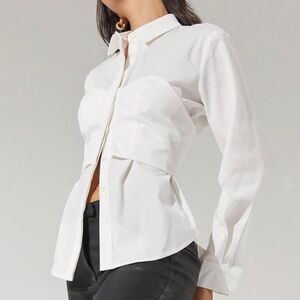 Sovere Studio Capture Corset White Cotton Shirt